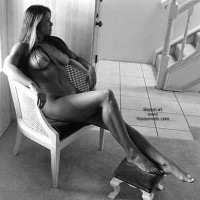 Nude On Chair - Black And White, Dark Hair, Long Legs , Nude On Chair, Big Delicious Breast, Black And White, Long Dark Hair, Nude By Window, Long Legs, Hair Over Boobs
