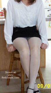 Pic #1Fluffy In White Nylons
