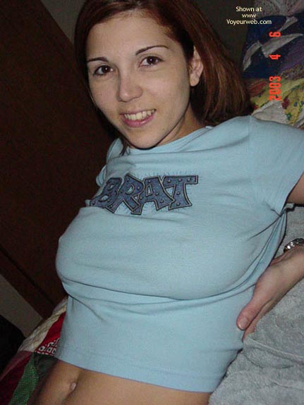 Pic #1 Wife Posing In Blue Shirt