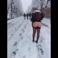Ass Eip - Snow, Stockings , Ass Eip, Bare Ass In Public Snow, Black Stockings, Black Fur Coat