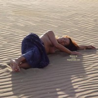 Long Red Hair - Large Breasts, Long Hair, Topless , Long Red Hair, Desert Girl, Reclining On Sand, Topless, Large Breasts