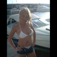 Sexy Blonde Flashing Tits In Marina