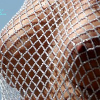 Closeup Of Firm Tits Under Braless Fishnet Blouse - Erect Nipples, Firm Tits, Natural Tits , Fishnet Blouse Of Beads, Fishnet Over Nipples, Tanned Boobs, Beaded, 1/2 Inch Open Diamond Net Blouse Braless, Close Up, Only Breasts, Fishnet Boobs, Tanned Natural Tits