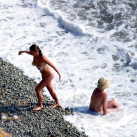 Nude Beautiful Girls Down On The Beach