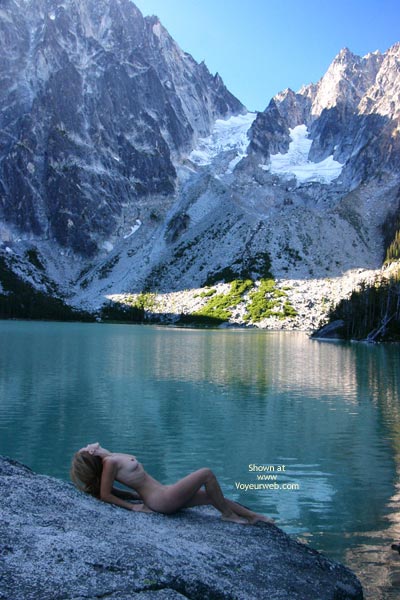 Lying Naked In Front Of Huge Mountians , Lying Naked In Front Of Huge Mountians, Naked Lake, Naked On Rock, Naked In Landscape, Naked In Alpine