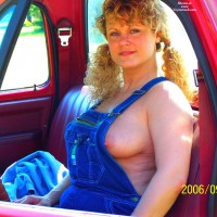 MILF In A Pickup Truck - Blonde Hair, Erect Nipples, Milf , Country Tits, Long Erected Nipples, Blonde Curly Hair, Side Boob, Vehicle Pose, Sitting In Truck, Farmer Girl Nipple Peak, Country Girl, Peek-a-boo Nipple, Denium Overalls, Peeking Nipple, Pigtails In A Pickup, Blue Denim Overalls