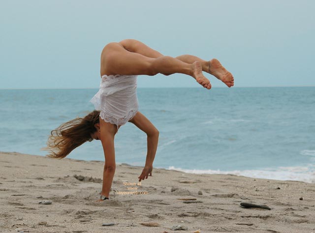 Half-nude Gymnast On Beach - Nude Amateur , Sexy Soles, Beach Acrobatics, Ass Up With Legs Out, Doing A Flip, Nude Acrobatics, Bottomless Handspring, Beach Bum, Toned Body Caught In Mid Handspring On Beach, In The Sand, Beaching With A Twist