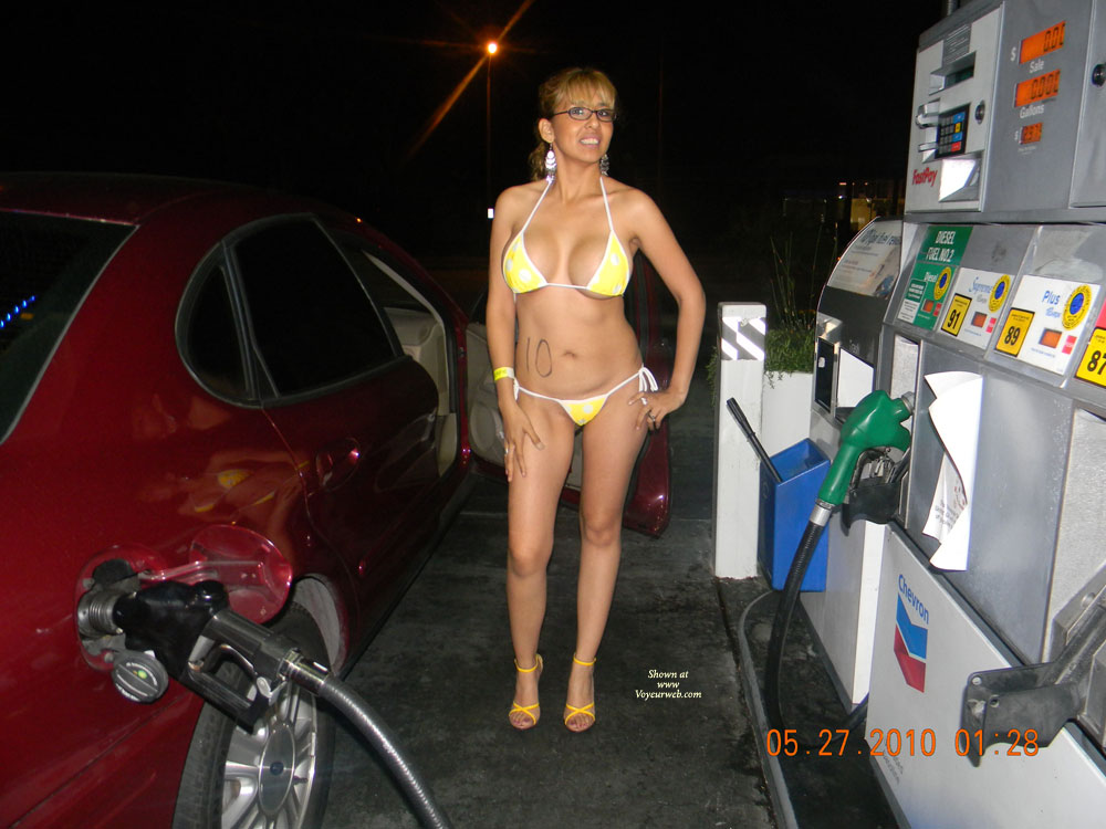 Pic #1Nude Wife:&nbsp;Nina Pumping Gas In A Bikini