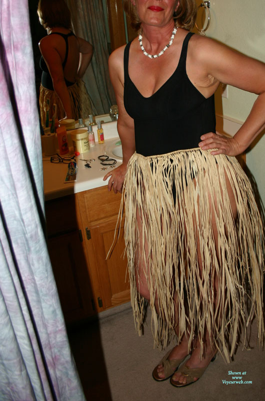 Pic #1Me in Lingerie Grass Skirt