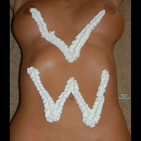 Pic #1 Nude Amateur Feathers Bath Whipped Cream