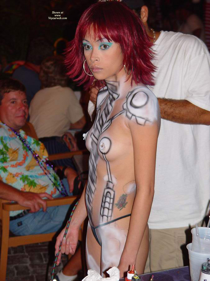 Bodypainted Tits At Fantasy Fest - Pierced Nipples, Small Tits, Topless , Big Erect Nipples, Topless With Body Paint In Public, Sexy Little Titties, Exotic Erotic, Small Tits With Body Paint, Pierced Nipples Painted, Asian Girl, Festival Voyeur, Petite Painted Lady