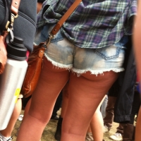 Outside Lands Short Shorts , San Francisco's 2012 Outside Lands Saw A Lot Of Beautiful People Attend. Most Were Wearing "enough" Clothes, But This Sexy Girl Decided To Show Off Her Ample Butt Cheeks. (No Full Nudes Here. But Lovers / Public Creepers Only!)