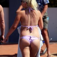 Hot Blonde on Aussie Beach - Bikini Voyeur, Blonde, Public Place