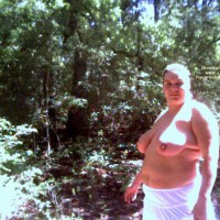 Wife Walking Nude In The State Park