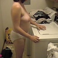 Pic #1 Wife Doing Laundry Topless
