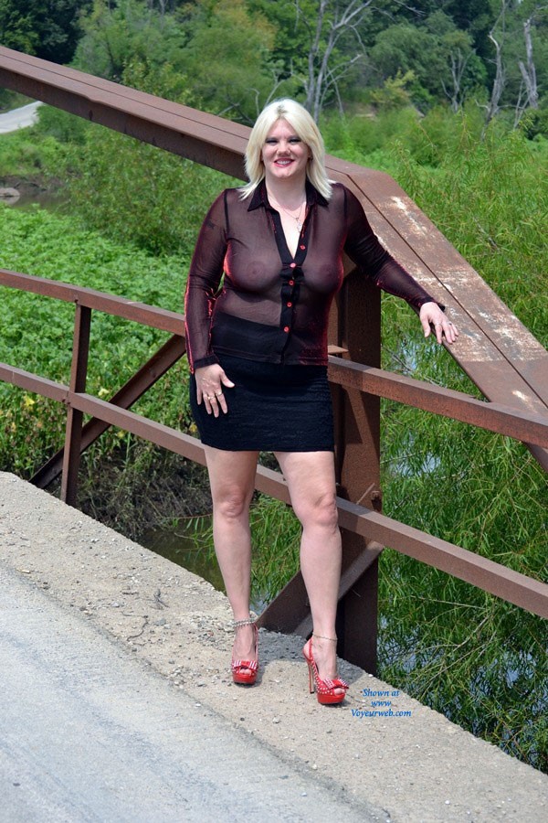 Pic #1My New Look - Blonde, Dressed, High Heels Amateurs, Wife/wives, Body Piercings, Outdoors, Pussy, Shaved, Bbw