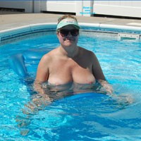 Pic #1 Playing in The Pool - Big Tits, Blonde, Pussy, Shaved