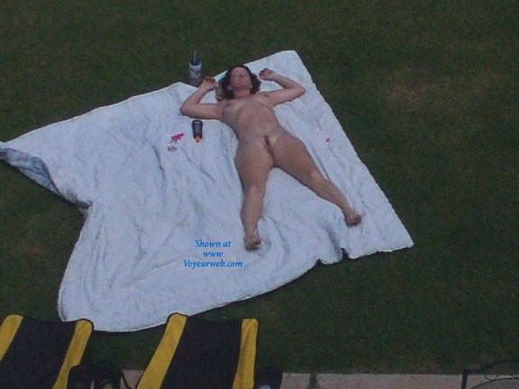 Pic #1My Wife Sunning Herself in The Backyard - Wife/wives, Bush Or Hairy