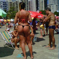 Pic #1 Brazilian Beach Big Butt - Beach, Bikini Voyeur