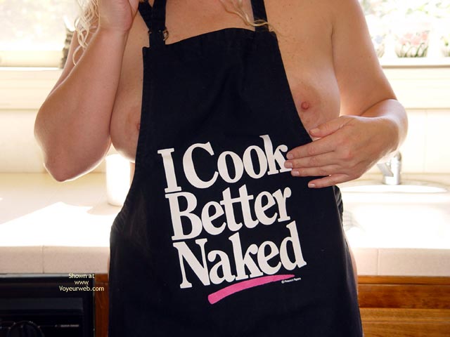 Kiss The Cook , Kiss The Cook, Apron Strings, Topless Cooking, Big Boobs In Cooking Apron