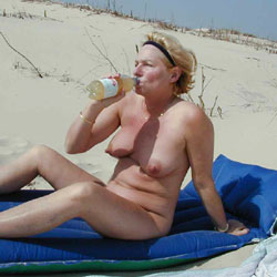Nipple Queen - Beach, Big Tits, Blonde