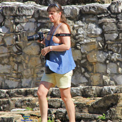 Tourist At A Mayan Ruin