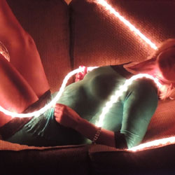 Hot Blonde In Rope Lights