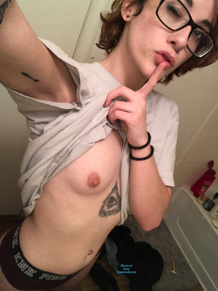 Pic #1Perky Little Pixie - Brunette, Small Tits, Amateur, Tattoos