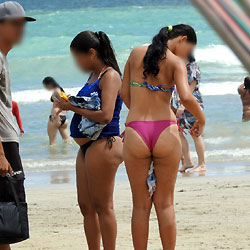 Boa Viagem Beach, Recife City - Brunette, Outdoors, Bikini Voyeur, Beach Voyeur