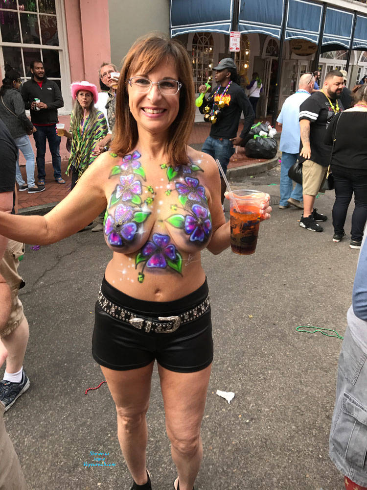 Pic #1Mardi Gras 2017 - Topless Girls, Big Tits, Public Exhibitionist, Outdoors, Public Place