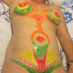 My First Body Painting - Nude Girls, Shaved, Close-ups, Amateur