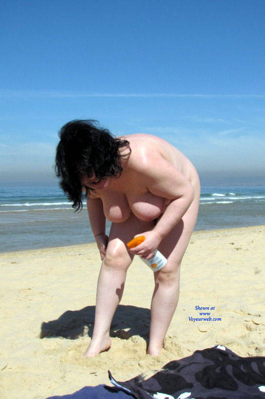 Pic #1 Busty Tuga At The Beach - Nude Friends, Beach, Big Tits, Brunette, Outdoors, Amateur