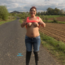 Pic #1 Pierced Tits - Big Tits, Outdoors, Redhead, Amateur