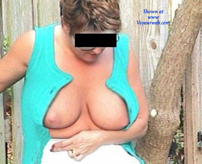 Pic #1 At Home On The Patio - Big Tits, Outdoors, Wife/wives, Amateur