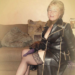 Cathy Shiny Rubber Slut Granny - Mature, Dressed, Granny