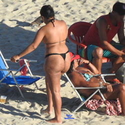 Big Ass In Bikini - Beach, Brunette, Outdoors, Bikini Voyeur
