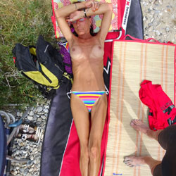 Pic #1 On The Beach - Big Tits, Mature, Outdoors, Amateur