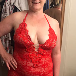 Pic #1 Suzie In Red - Wives In Lingerie, Big Tits, Mature, See Through, Amateur