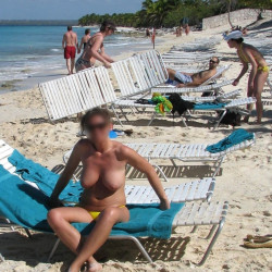 Lisa Melagio on a Caribbean beach