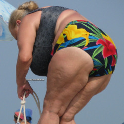 Giant Tits Granny beach voyeur Day 1