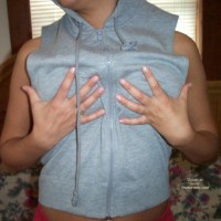 Piercedjewel In A Zip-Up Sweatshirt