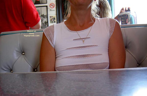 Pic #1Out & About In Her New See Thru Top.