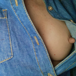Medium tits of my wife - Denim babe