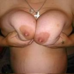 Wife showing off tits and pussy