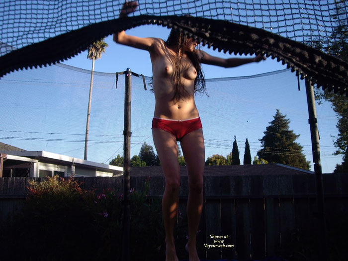 Pic #1Sexy Girl Jumping On A Trampoline