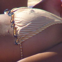 Erected Nipple Under Wet Bikini - Beach Voyeur , Transparent Bikini, Wet Bikini Nipple, See Through