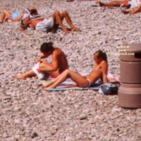 Two Girls On Nice Beach , Two Nice Girls Sunbathing On Nice Beach, France