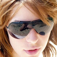 Photographer Reflection In Sunglasses - Brown Hair, Red Hair, Sunglasses, Naked Girl, Nude Amateur , Male Nude, Face Of Woman Wearing Sunglasses, Reflection, Naked Photog Reflection, Red Lips, Dick Reflection In Glasses