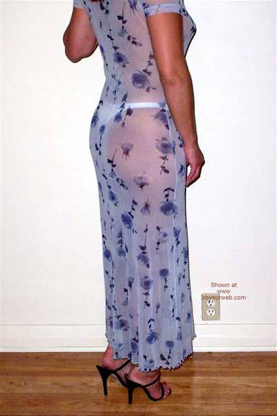 Pic #1Cum See Thru Cindy's Blue Dress