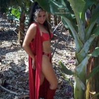 Pic #1 Red Lingerie in a Banana Plantation!!
